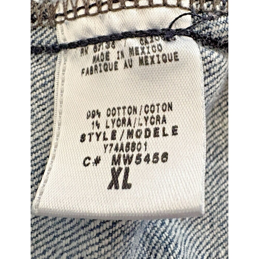 Guess Jean Jacket Women's XL Denim Trucker Cropped Retro Stretch Made in Mexico - Picture 14 of 15